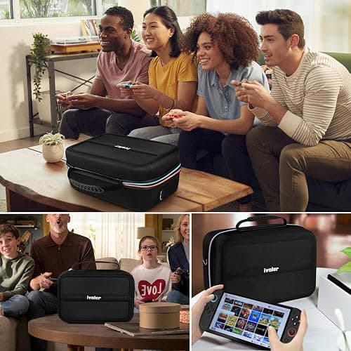 ivoler Carrying Storage All in One Case for Nintendo Switch 2 (2025),Portable Travel All Protective Hard Messenger Bag Soft Lining 20 Games for Switch 2 Console Pro Controller Accessories Black thumbnail 8