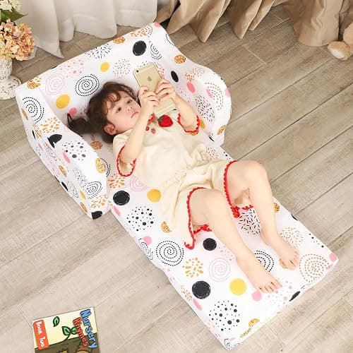 MOMCAYWEX Firework Kids Sofa, 2-in-1 Kids Couch Fold Out, Convertible Sofa to Bed for Girls and Boys thumbnail 2