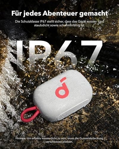 soundcore Select 4 Go Bluetooth Lautsprecher, ultraportabel, bis zu 20h Wiedergabe, IP67 Wasser- und Staubschutz, schwimmfähig, kraftvoller Sound, für drinnen und draußen, Wandern und Radfahren thumbnail 4