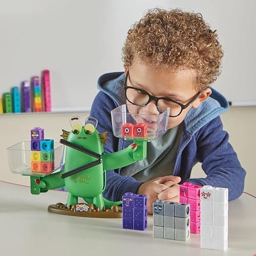 hand2mind Numberblocks Blockzee Balance Activity Set, ﻿61 MathLink Cubes, Balance Scale, Educational Math Manipulatives, Numbers for Toddlers, Preschool Learning Activities, Birthday Gifts for Kids thumbnail 7