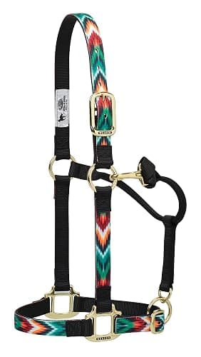 Weaver Equine Nylon Horse Halter, Patterned Webbing, Adjustable Chin & Throat Snap Halters for Horses, Equine Tack,Average Size, Chevron - Image 1