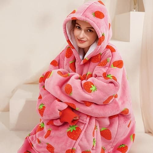 Narecte Cozy Oversized Hoodie Blanket Wearable Blanket for Adults | Sherpa Fleece Hooded Blanket, Soft Flannel Sweatshirt Blanket, Giant Pocket, Ribbed Cuffs, Extra Warm Comfort, Birthday Gift thumbnail 5