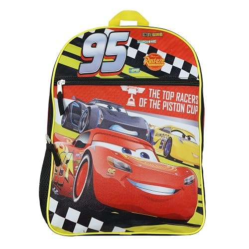 Disney Cars Backpack Top Racers Lightning McQueen 16" School Bag thumbnail 2