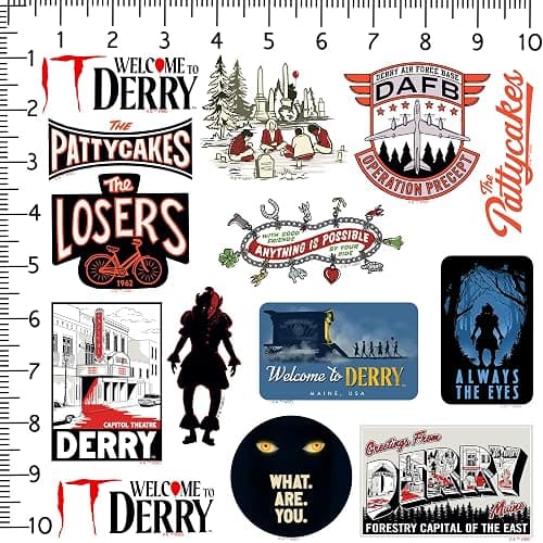 Welcome to Derry 50ct Large Die-Cut Vinyl Stickers Variety Pack – Premium Indoor & Outdoor Decals for Laptop, Water Bottle, Tablet, Skateboard & More thumbnail 3