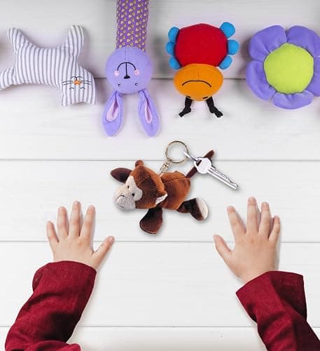 Puzzled Monkey Stuffed Animal Keychain Toy - Cute Monkey Backpack Charm, Mini Plush Key Chain, Adorable Stuffed Animal Bag Accessory, Soft Collectible Plush Keychains for Kids and Adults - 4 Inches thumbnail 7