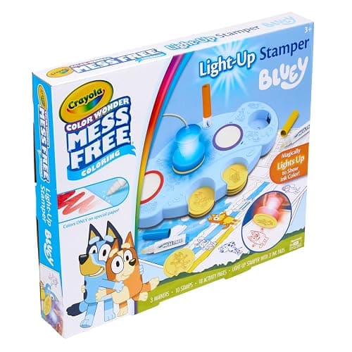 Crayola Magic Light Up Bluey Stamper Art Set, Toddler Mess Free Coloring & Stamping Kit, Holiday for Kids, Bluey Toys, Ages 3, 4, 5 thumbnail 4