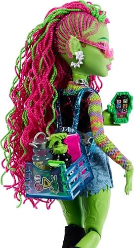 Monster High Venus McFlytrap Doll with Plant Monster Pet Cat Chewlian and Accessories Like Backpack, Notebook, Snacks and More thumbnail 4