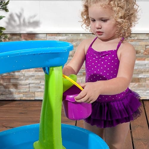 Step2 Rain Showers Splash Pond Water Table, Kids Water and Sand Activity Sensory Playset, Summer Outdoor Toys, 13 Piece Water Toy Accessories, For Toddlers 1.5+ Years Old, Blue & Green thumbnail 8