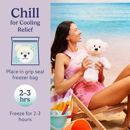 warmies Microwavable & Weighted Stuffed Animals, Pink Bear - Heated Stuffed Animal Plushie for Warmth & Comfort - Cute Soft Plush Toys for Adults & Children (Boys, Girls, Babies & Toddlers) thumbnail 5