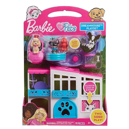 Barbie Pet Dreamhouse 2-Sided Playset, 10-pieces Include Pets and Accessories, Kids Toys for Ages 3 Up by Just Play thumbnail 6