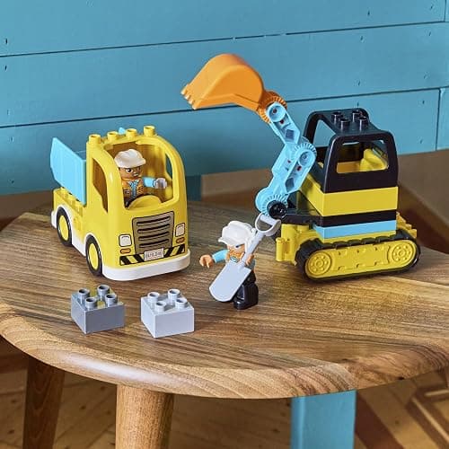 LEGO DUPLO Town Truck & Tracked Excavator Construction Vehicle 10931 Toy for Toddlers 2-4 Years Old Girls & Boys, Fine Motor Skills Development and Learning Toy thumbnail 5
