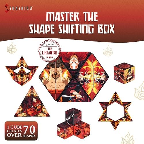 SHASHIBO Avatar The Last Airbender Shape Shifting Box - STEM Magnetic Fidget Cube That Transforms Into Over 70 Shapes, Download Fun in Motion Toys Mobile App (Fire) thumbnail 5