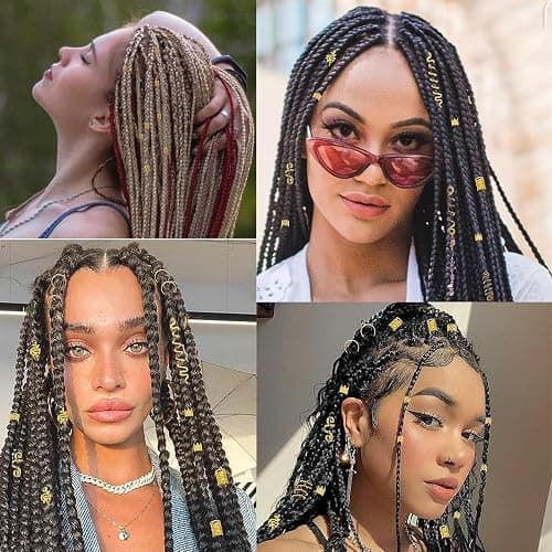 Tuefuzy 280 Pcs Gold Hair Jewelry Braid, Hair Accessory, Hair Dreadlock Accessory Braid, Metal Gold Braids Rings Cuffs Clips for Dreadlock Accessory Jewelry Decorations thumbnail 6