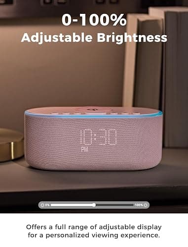Odokee Wireless Charging Alarm Clock Radio: Qi Certified Fast Wireless Charger for iPhone Samsung - 10W Stereo Bluetooth Speaker - Dimmable Digital Clock with FM Radio for Bedroom Pink thumbnail 6