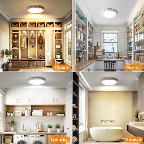 Gotopceed Rechargeable Motion Sensor Ceiling Light with Remote - Magnetic Wireless Ceiling Light Battery Powered for Closet Shower Stairs Shed Hallway ect thumbnail 7