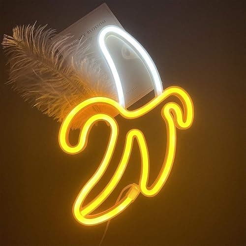 ENUOLI Banana Neon Signs,Banana Neon Light 11.4"x7.9" inch LED Neon Lights for Wall Decor,USB/Battery Powered Night Lamps Light Up Signs for Christmas,Birthday Party, Kids Living Room,Home Decor - Image 1