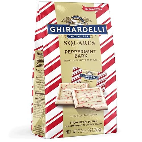 GHIRARDELLI Peppermint Bark Chocolate Squares, 7.9 OZ Bag - Image 1