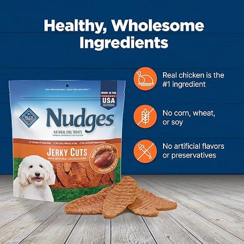 Blue Buffalo Nudges Jerky Cuts Dog Treats, Made in the USA with Natural Ingredients, Chicken & Duck, 16-oz Bag thumbnail 7
