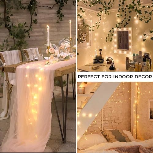 suddus Fairy Lights Battery Operated with Remote, 33ft 100 LED Dimmable Twinkle Lights with Timer, Waterproof Copper Wire String Lights for Bedroom, Christmas, Tree, Indoor Outdoor Decor (Warm White) thumbnail 4