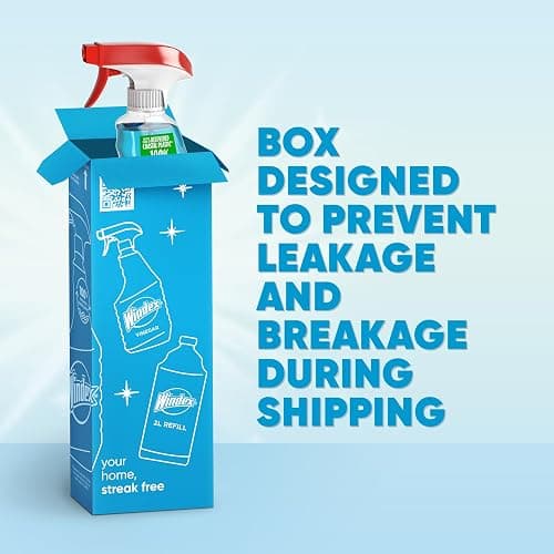 Windex Original Blue Window, Glass and Mirror Cleaner, Removes Fingerprints, Smudges, and Smears, Shine Spray, Bottles Made from 100% Recycled Plastic, 765mL thumbnail 3