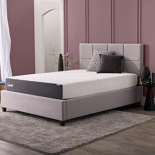 Lucid® 10" Medium Gel Memory Foam Mattress – Bamboo Charcoal & Cooling Gel – Fiberglass Free – Bed in a Box – CertiPUR-US® Certified – Queen Size thumbnail 11