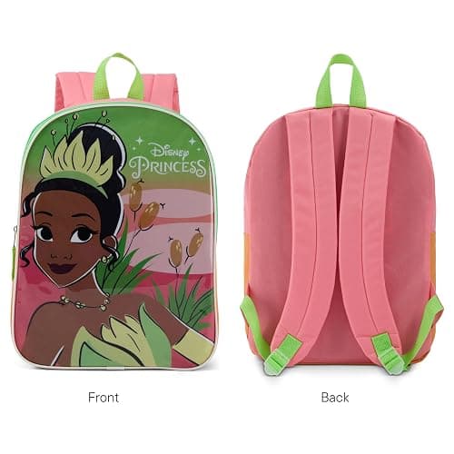 Disney Princess Tiana Backpack for Kids - Cute & Durable Kids Backpack for Girls with Padded Straps & Zip Compartment - Ideal Toddler Bookbag for School & Travel - 15” thumbnail 6