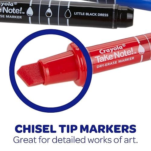 Crayola Take Note Dry Erase Markers for School (12ct) Teacher Supplies, Chisel Tip Whiteboard Markers, Essential Classroom Must Haves, Low Odor thumbnail 6