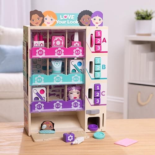 Melissa & Doug Sort, Stock, Select Beauty Kiosk Vending Machine Play Set, Pretend Makeup Wooden Toy For Boys and For Girls 3+- FSC Certified thumbnail 9