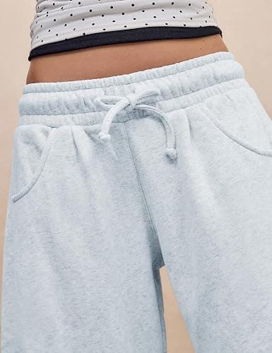 HeSaYep Women's Barrel Leg Ankle Sweatpants Drawstring Wide Leg Lounge Pants Baggy Casual Cotton Sweat Pants with Pockets thumbnail 5