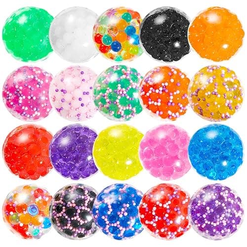 FIDWOD Stress Ball Fidget Toys for Kids: Party Bag Fillers Sensory Gifts Pack - Squishy Balls with Water Beads - Stocking Stuffers Anxiety Relief Set for Autism Boys Girls 20 PCS - Image 1
