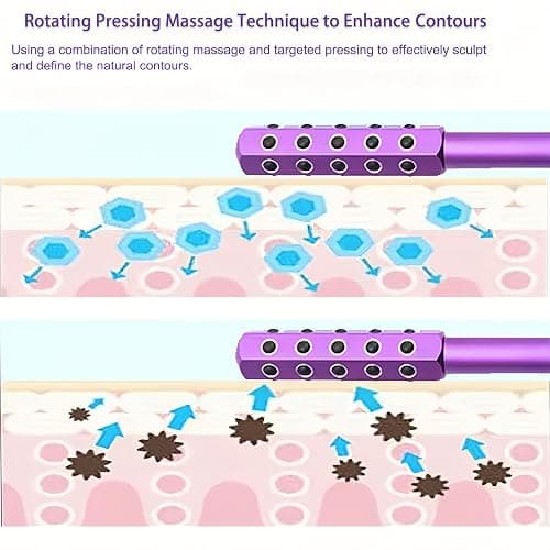 Floverkity Beauty Sculptor Roller – 30 Germanium Massage Nodes for Facial Massager & Glow | Compact Beauty Tool for Lifting and Skin Care,Facial Roller (Purple, 1 PCS) thumbnail 5