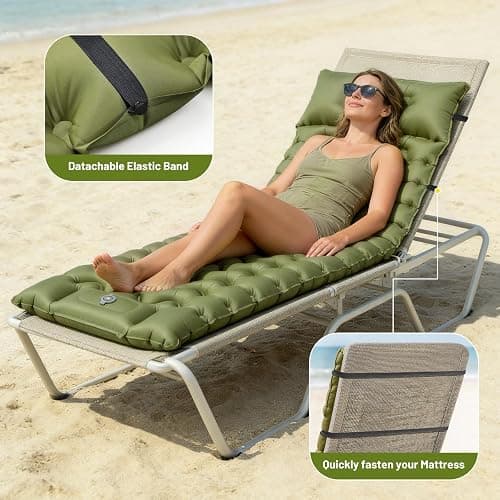 PHYSEN Camping Isomatte mit Aufblasbare & 360° Riemen – Wasserdicht Fußpumpe Luftmatratze für Outdoor, Strand, Auto & Wohnmobil – Schnellaufblasbar & Fixierbar thumbnail 2