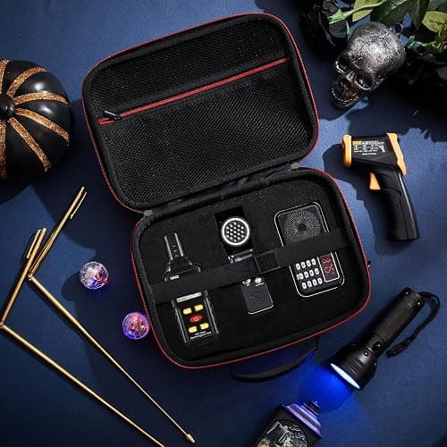 Dunzy 11 Pcs Ghost Hunting Equipment Kit Include Ghost Radio, Electromagnetic Paranormal Radiation Detector, Voice Recorder, UV Flashlight 2 LED Light up Cat Balls Etc(3 in 1 Emf Meter) thumbnail 6