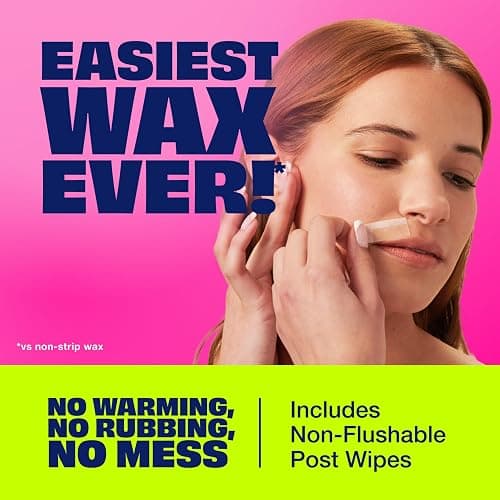 Nair Hair Remover Wax Ready Strips, Face and Bikini Hair Removal Wax Strips, Orchid and Cherry Blossom Extracts, Dermatologist Tested, Plus 4 Non-Flushable Post Wipes, 40 Count thumbnail 8