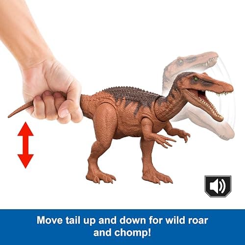 Mattel Jurassic World Rebirth Wild Roar Baryonyx Dinosaur Toy with Tail-Controlled Chomp Multi-Direction Attack & Sound, Posable & Digital Play thumbnail 3