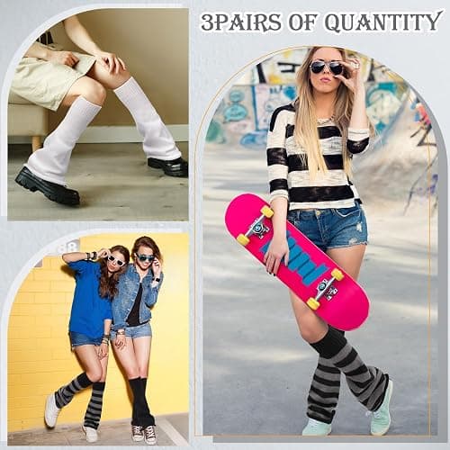 Jspupifip Leg Warmers for Girls, Knit Flared Long Leg Sleeves Socks, Y2K Kawaii Winter Accessories Halloween Christmas thumbnail 4