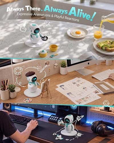 ENERGIZE LAB Eilik –Your Desktop Companion Full of Personality with Expressive Animations & Reactions, Touch-Responsive Play, Mini Games, Robot for Adults & Kids thumbnail 5