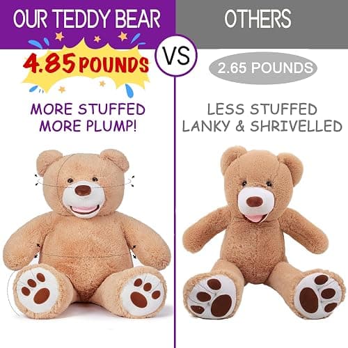 IKASA Giant Teddy Bear Plush Toy Stuffed Animals (Brown, 100cm) thumbnail 3
