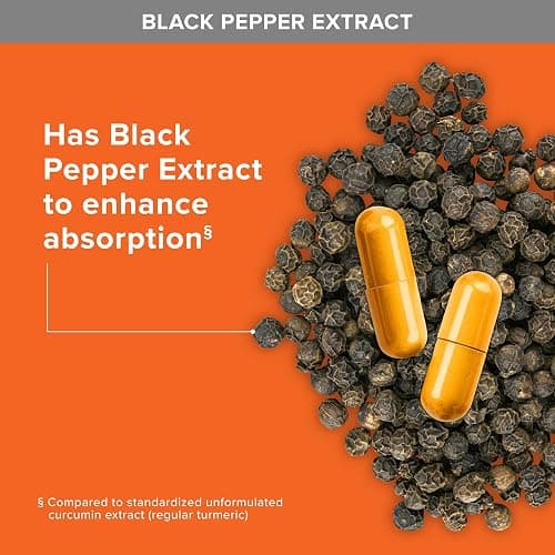 Qunol Turmeric Curcumin 2250mg, Black Pepper Extract for Enhanced Absorption, Supports Healthy Inflammation Response and Joint Health, Dietary Supplement, Vegetarian Formula, 90 Capsules thumbnail 8
