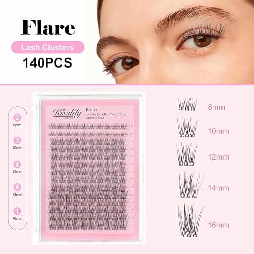 Flare Lashes With Invisible Band DiyNatural Eyelash Extension Bond SealEyelash Glue and Lash Remover Beginner FriendlyIndividual Lashes Waterproof and Long lastingMakeup For Girl Cosmetic. thumbnail 2