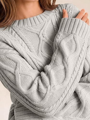 Trendy Queen Women's Oversized Cable Knit Sweaters 2026 Fall Outfits | Quiet Luxury Style, Chunky Knit Texture, Winter Holiday Outfit, Easy Layering Piece, Fall Fashion Staple thumbnail 2