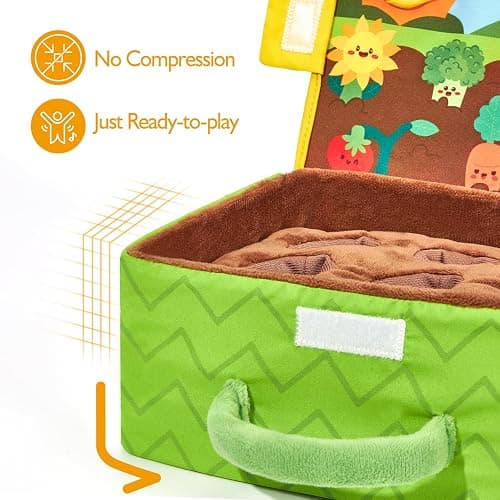 hahaland Baby Toys 6-12 Months - Fruits Vegetables Garden Plant Plush - 6 Month Old Toys Montessori Sensory Toy Carrot Flower with Rattles Mirror Squeaker Textures Crinkle Tissues Christmas Baby Gifts thumbnail 8