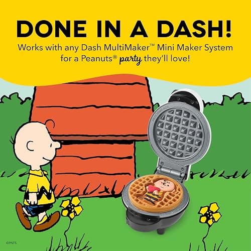 Dash MultiMaker® Mini System Removable Plate Set - Ceramic, Nonstick Replacement Plates for Fun-Shaped Waffle Breakfast - Waffle Maker Not Included - 4-Inch - Two-Pack - Peanuts thumbnail 4
