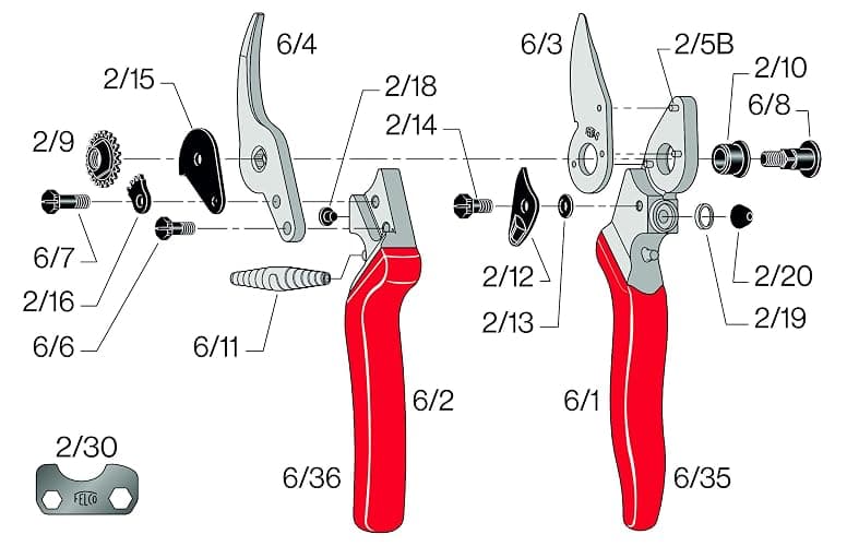 Felco F6 Pruning Shears – 7.7" Swiss-Made Garden Clippers for Medium Hands | Hand Pruners for Gardening | Garden Tool Cutter with Precision Bypass Blade, Forged Aluminum Handles, Replaceable Parts thumbnail 3