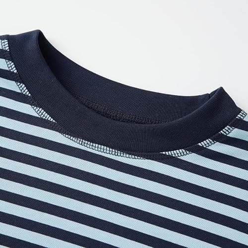 Striped Bloom Long Sleeve Shirt for Women Boxy Tee Top Streetwear | Y2k Oversized Crewneck Stripes Baggy T Shirts Stripe Cropped Drop Shoulder Sweater Sweatshirt Fairy Grunge Crop Tops thumbnail 3