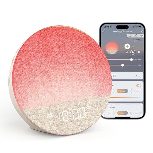 Dreamegg Sunrise 1+ Tageslichtwecker mit APP, Weißes Rauschen Gerät | Mehrere Alarme, 34 Weißes Rauschen, 12 Lichtmodi, Sunrise Alarm Clock für Erwachsene & Babys, Schlafzimmer & Geschenk - Image 1