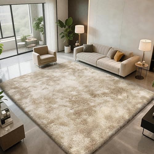 Shag Area Rugs for Bedroom Living Room,6X9 Ultra Soft Fluffy Area Rugs for Dorm, Indoor Carpet Nursery Rugs for Kids Room Home Decor,Camel thumbnail 2