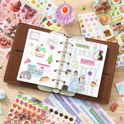 Girl's Japanese Retro Sticker Book, 1000+ Cute Comics Style Food Stickers, for DIY Scrapbooking Journaling Handbook Decoration thumbnail 5