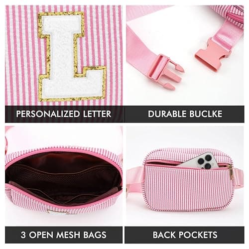 YOOLIFE Birthday Gifts for 4 5 6 7 8 9 10 11 12 13 Year Old Girls - Personalized Gifts for Teens Kids Daughter Sister Her | Birthday Gifts for Kids | Initial Crossbody Bag Belt Bag | Purple M thumbnail 4