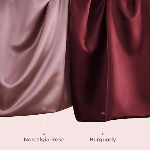 Bedsure Satin Pillowcase for Hair and Skin Queen - Silky Pillowcase 2 Pack with Envelope Closure, Similar to Silk Pillow Cases, Gifts for Women Men, Nostalgia Rose, 20x30 Inches, 2pcs thumbnail 10